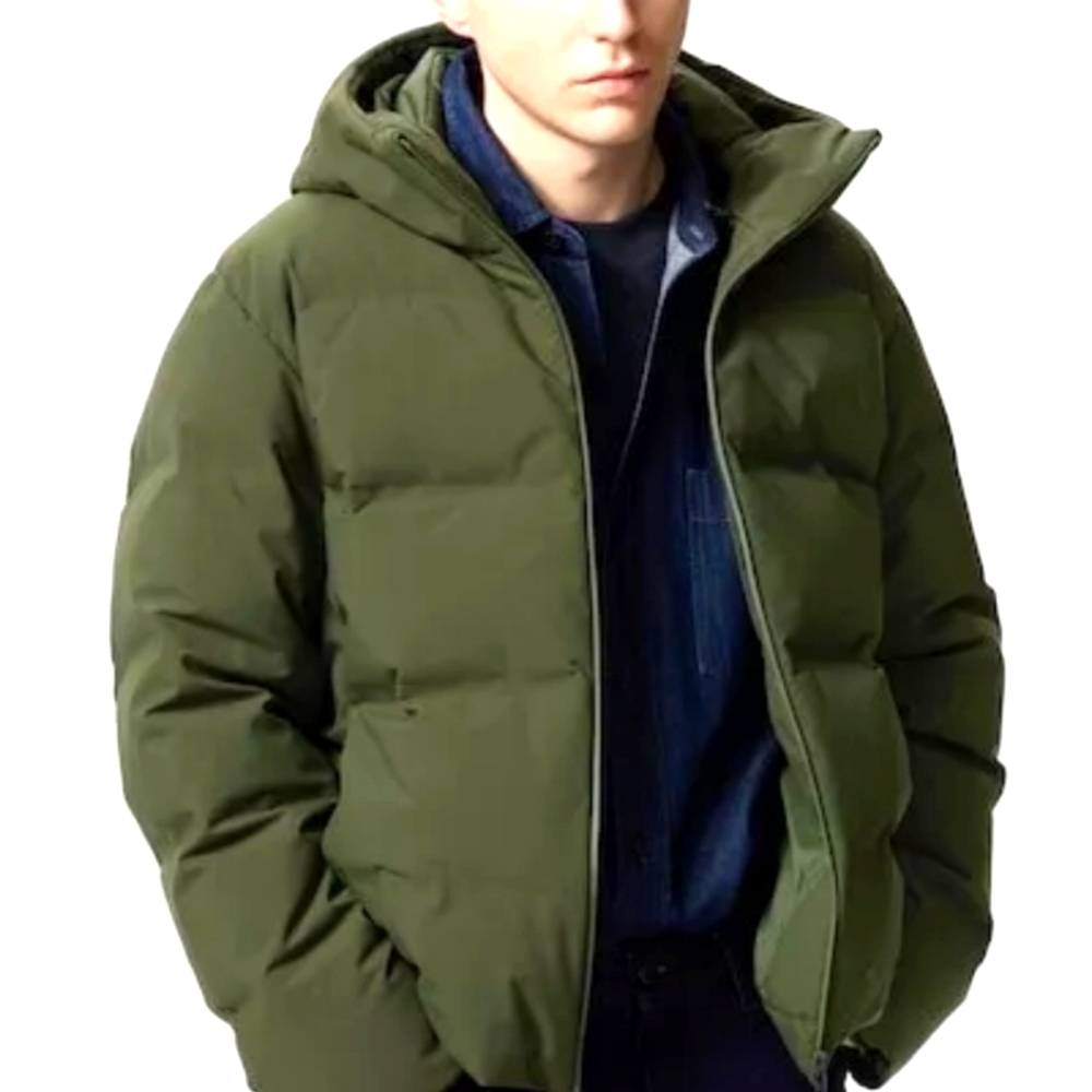 Men's Olive Green Puffer Jacket Uniqlo M